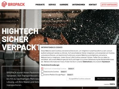 Website von BROPACK Bronner Packmittel GmbH