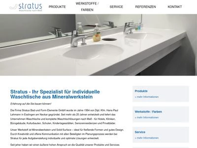 Website von Stratus Bad- u. Form-Elemente GmbH
