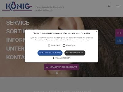 Website von König Industriebedarf GmbH