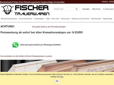 Website von Timo Fischer Trauerwaren