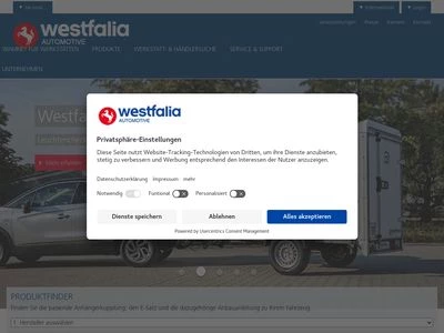 Website von Westfalia-Automotive GmbH