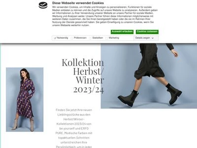 Website von Erfo Bekleidungswerk GmbH & Co. KG