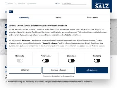 Website von Südwestdeutsche Salzwerke AG