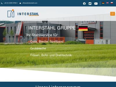 Website von INTERSTAHL Service GmbH & Co.KG