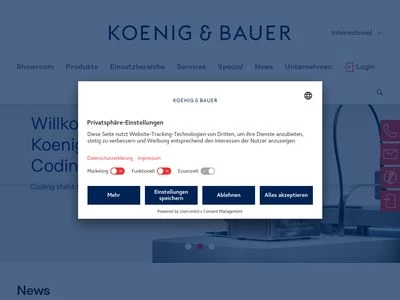 Website von Koenig & Bauer Coding GmbH