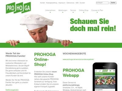 Website von PROHOGA GmbH & Co. KG