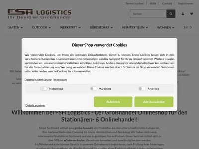 Website von FSH Logistics