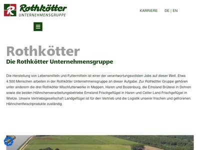 Website von Rothkötter Mischfutterwerk GmbH