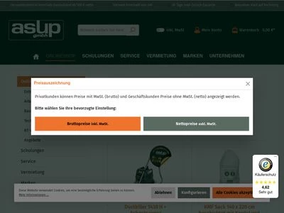 Website von ASUP GmbH