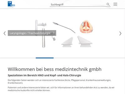 Website von bess medizintechnik gmbh