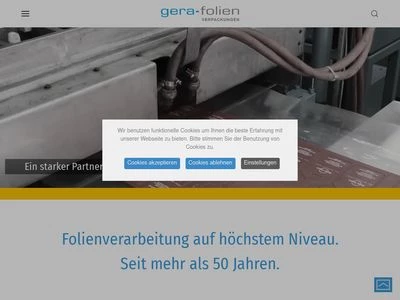 Website von gera-folien GmbH