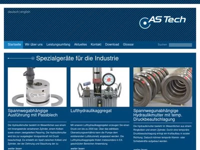 Website von AS Tech Industrie- und Spannhydraulik GmbH