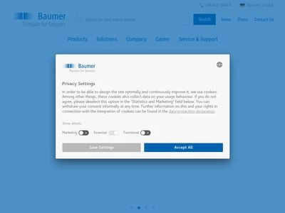 Website von Baumer Holding AG