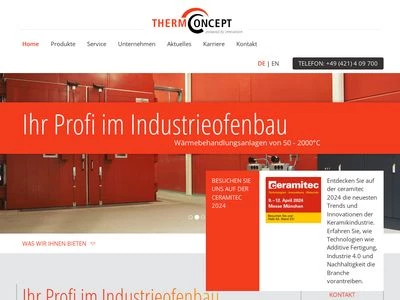 Website von THERMCONCEPT Dr. Fischer GmbH & Co. KG