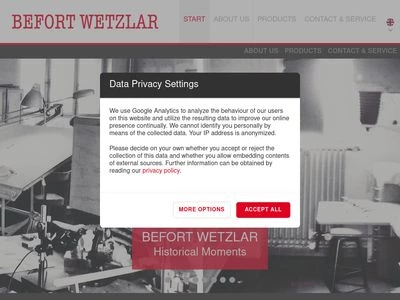 Website von Befort Wetzlar OD GmbH