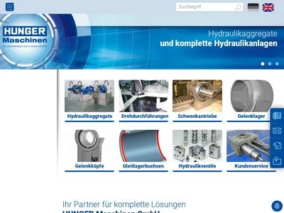 Website von Hunger Maschinen GmbH