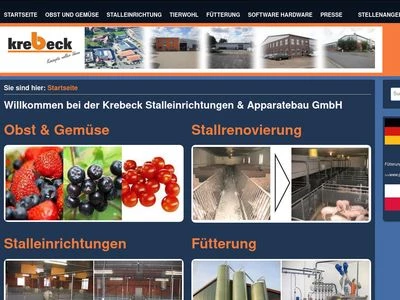 Website von A. Krebeck Stalleinrichtungen und Apparatebau GmbH