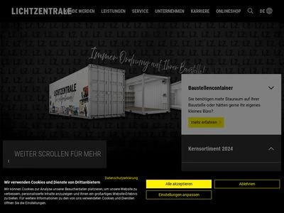 Website von LICHTZENTRALE Lichtgroßhandel GmbH