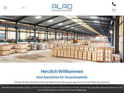 Website von ALRO Folientechnik GmbH