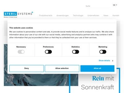 Website von STERILSYSTEMS GmbH