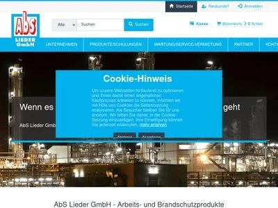 Website von AbS Lieder GmbH