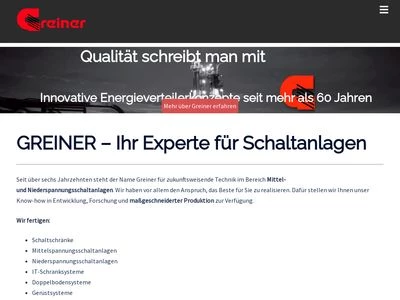 Website von Greiner Schaltanlagen GmbH