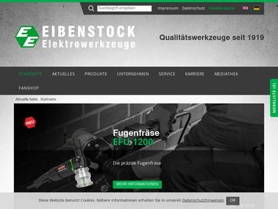Website von Elektrowerkzeuge GmbH Eibenstock