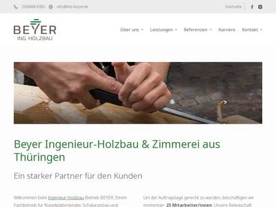 Website von BEYER Ing.- Holzbau GmbH & Co KG