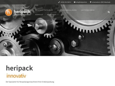 Website von Heripack Verpackungsmaschinen GmbH & Co. KG