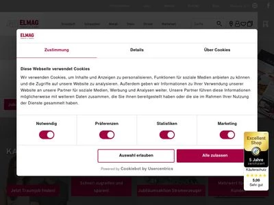 Website von ELMAG Entwicklungs- und Handels-GmbH