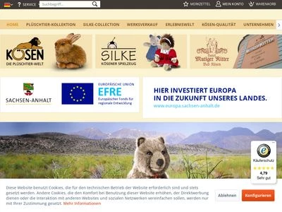 Website von Kösener Spielzeug Manufaktur GmbH