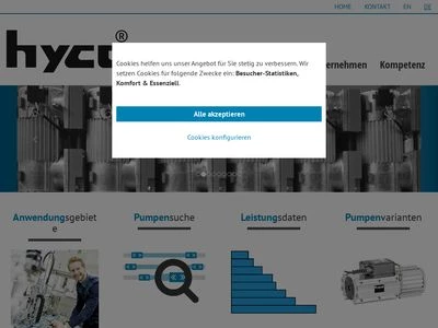 Website von hyco Vakuumtechnik GmbH