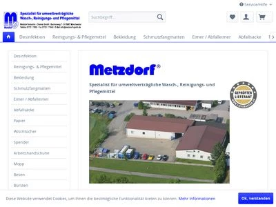 Website von Metzdorf Industrie-Chemie GmbH
