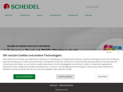 Website von Scheidel GmbH & Co. KG