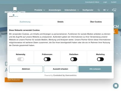 Website von Robotunits GmbH