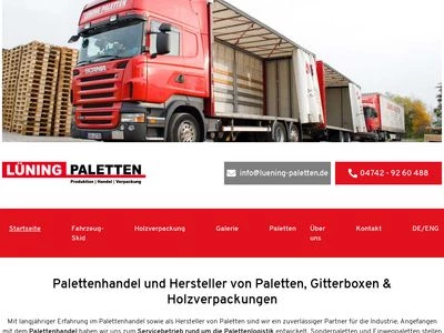 Website von Lüning Paletten Produktion und Handel GmbH & Co. KG
