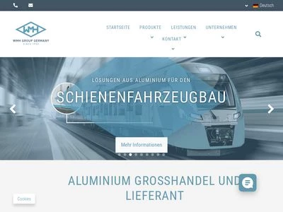 Website von WMH GROUP GERMANY - Westdeutscher Metall-Handel GmbH 