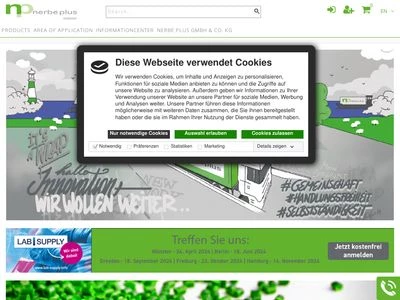 Website von nerbe plus GmbH & Co. KG