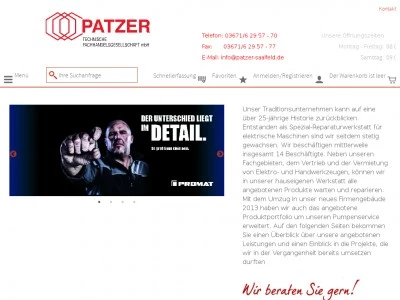 Website von Patzer Elektromaschinen- und Anlagenbau GmbH