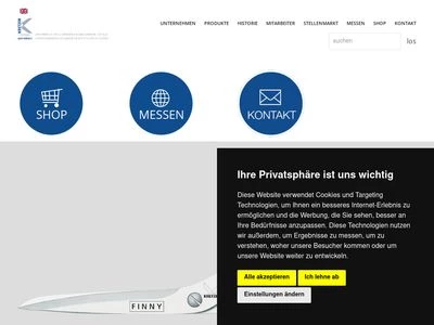 Website von Kretzer Scheren GmbH
