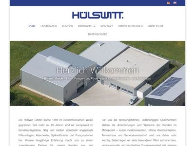 Website von Hülswitt GmbH Filter- und Pumpentechnik