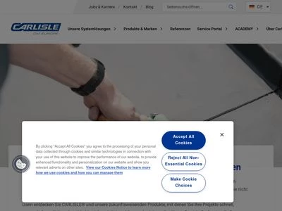 Website von CARLISLE® Construction Materials GmbH