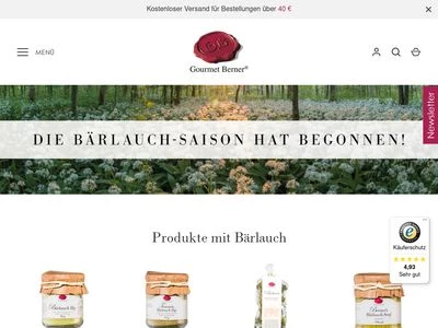 Website von Gourmet Berner GmbH & Co. KG