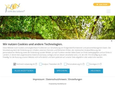 Website von Licht des Lebens GmbH