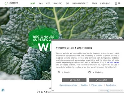Website von Gemüsering Stuttgart GmbH