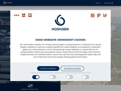 Website von Koskisen Central Europe