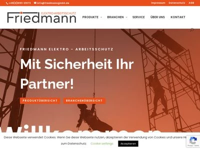 Website von Friedmann Elektro-Arbeitsschutz GmbH