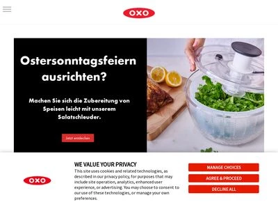 Website von OXO Kaz Europe Sàrl