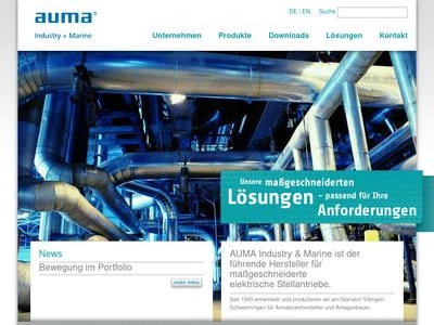 Website von AUMA Industry & Marine GmbH