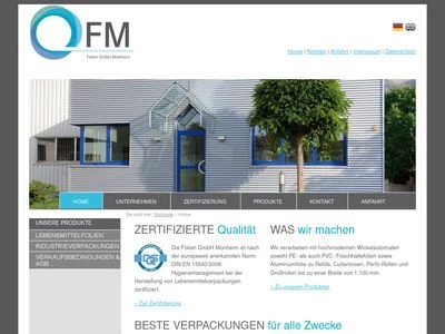 Website von Folien GmbH Monheim